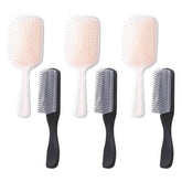 Kuber Industries Hair Brush | Flexible Bristles Brush | Hair Brush with Paddle | Straightens & Detangles Hair Brush | Suitable For All Hair Types | Hair Brush Styling Hair | Set of 6 | Beige & Black
